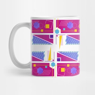 Abstract geometry, use of retro colors with patterns Mug